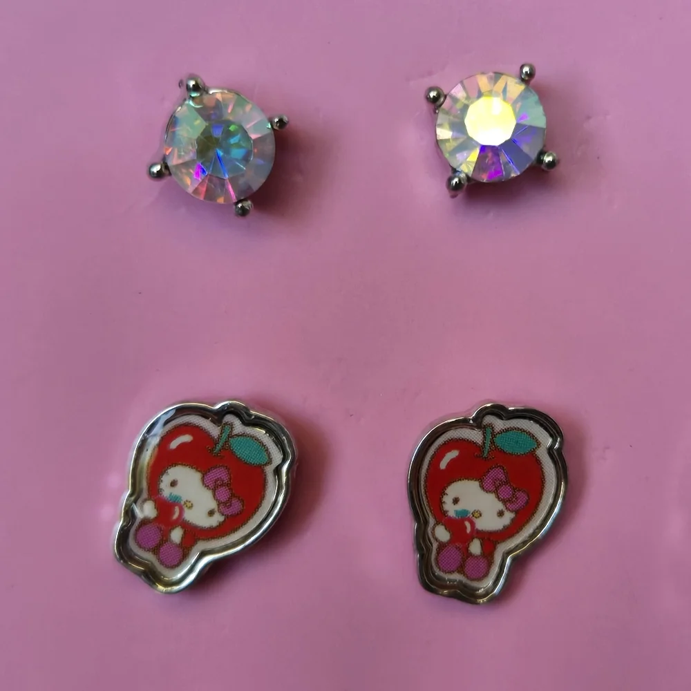 🍓Hello Kitty Fruity Character Stud Earrings: Set of 6!